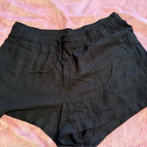 GAP Factory Black Linen Shorts Lightweight Comfortable Fit